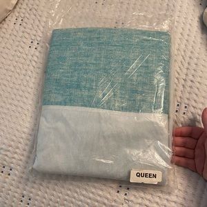 Queen size aqua dust ruffle. Never used